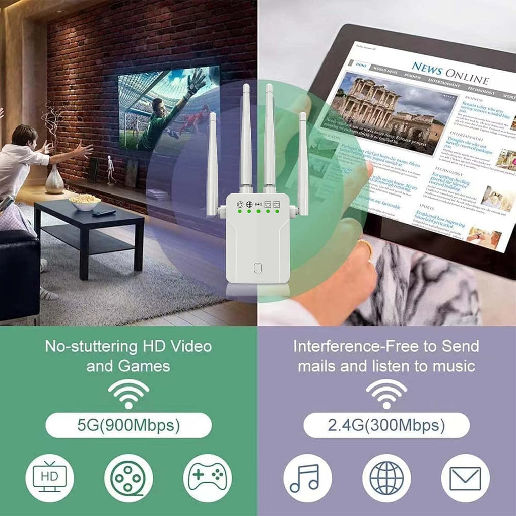 White Pack of 2 WiFi Extender with 10 Feet Ethernet Cable X113623
