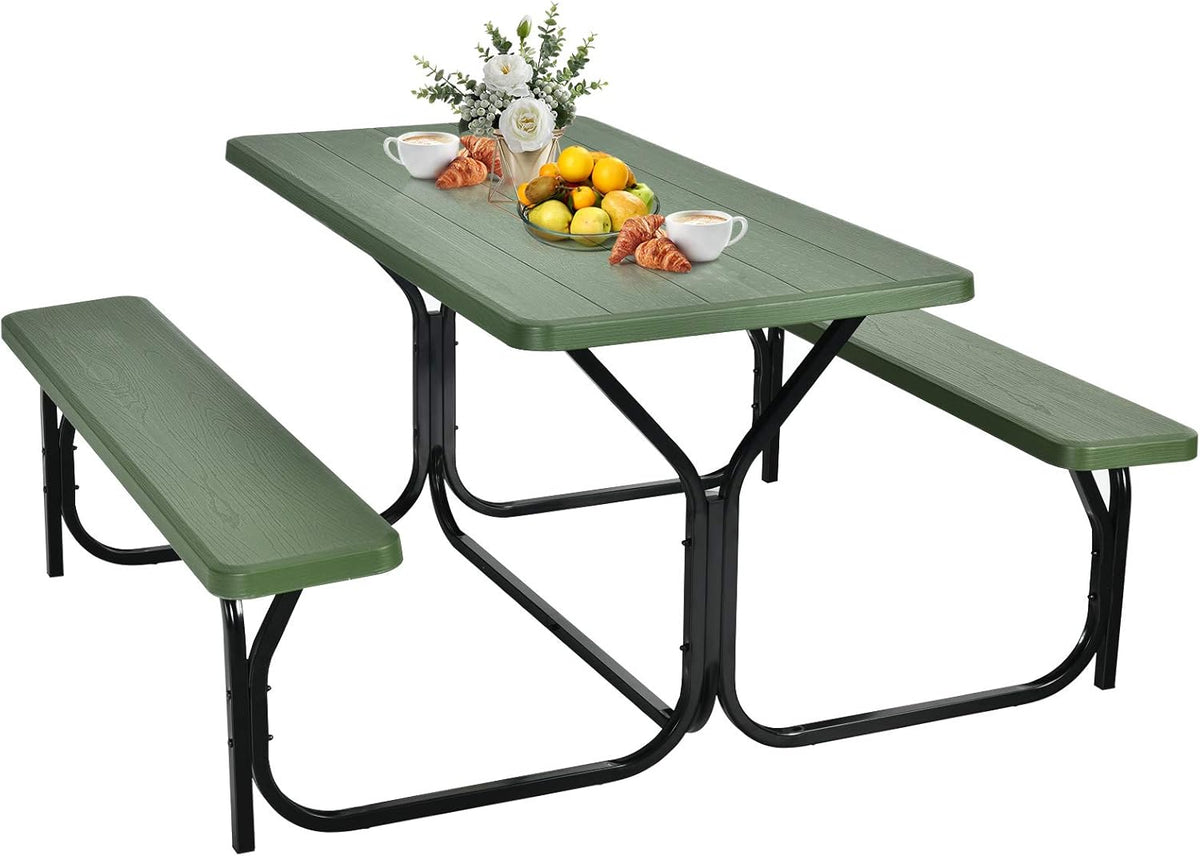 Black Picnic Table Bench Set I993