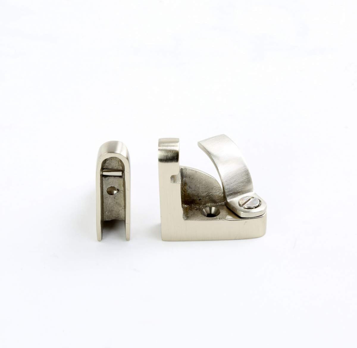 Brushed Satin Nickel Carpet Runner Rod Set 39 5/8 Inches L 1/2 Inch Dia Brass Tubes with Holder Bracket Hardware L357
