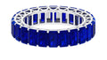 14K White Gold Octagon Cut Blue Sapphire Eternity Ring X7925