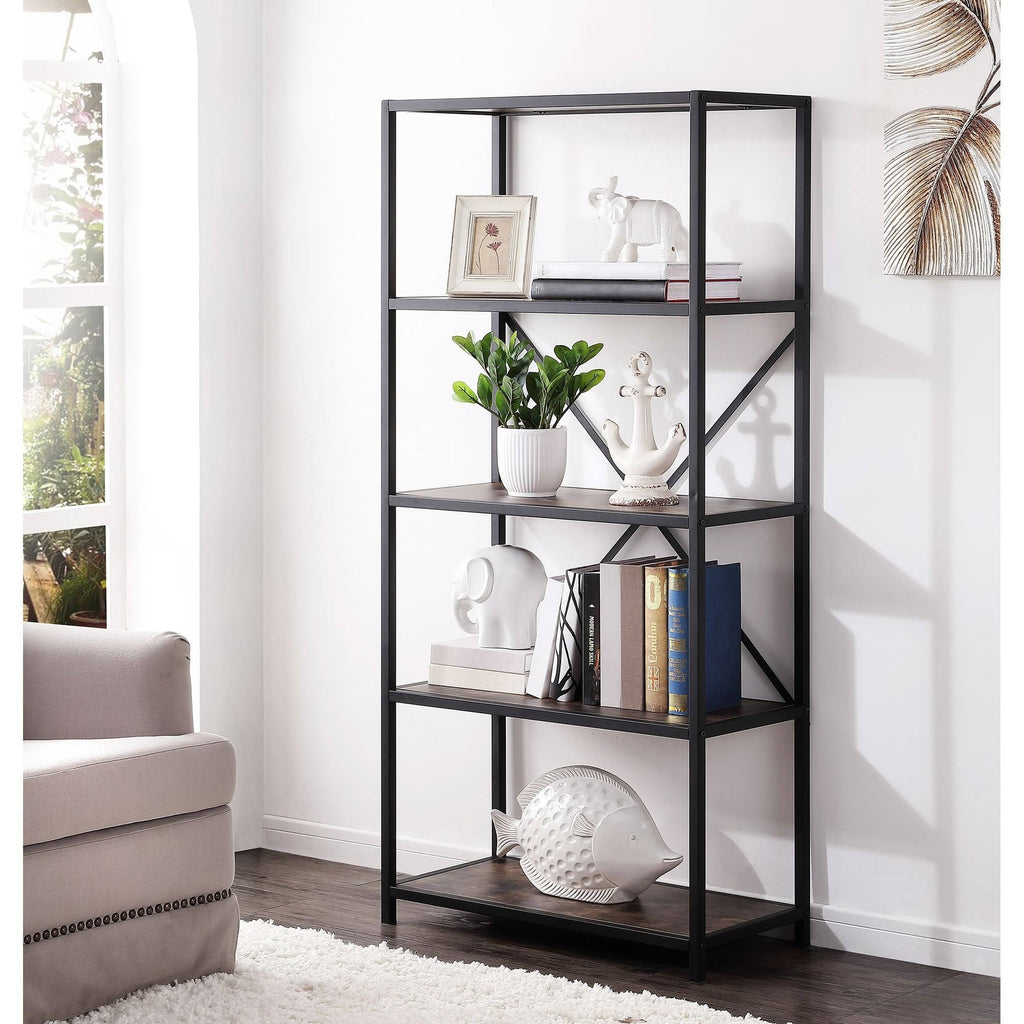 4-Tier Open Shelf Bookcase Brown D791