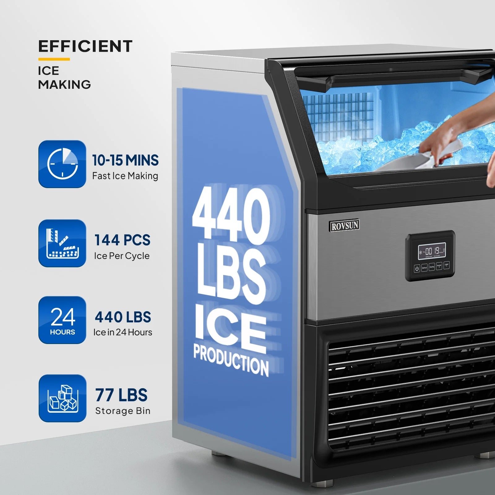 Commercial Ice Maker with 77lbs Storage Bin N66275