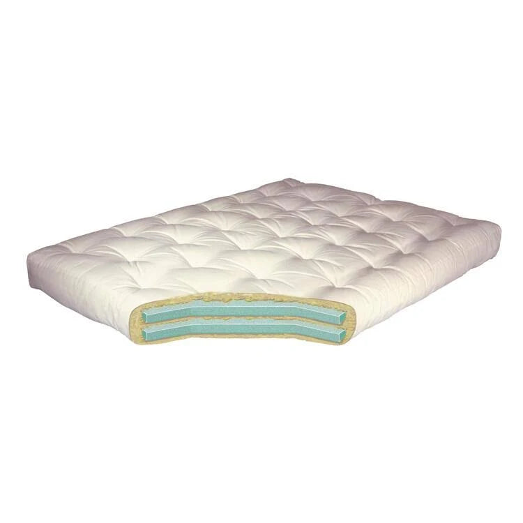 8x22 Double Foam Cotton Futon Mattress, Microfiber, Twin, Black C3959