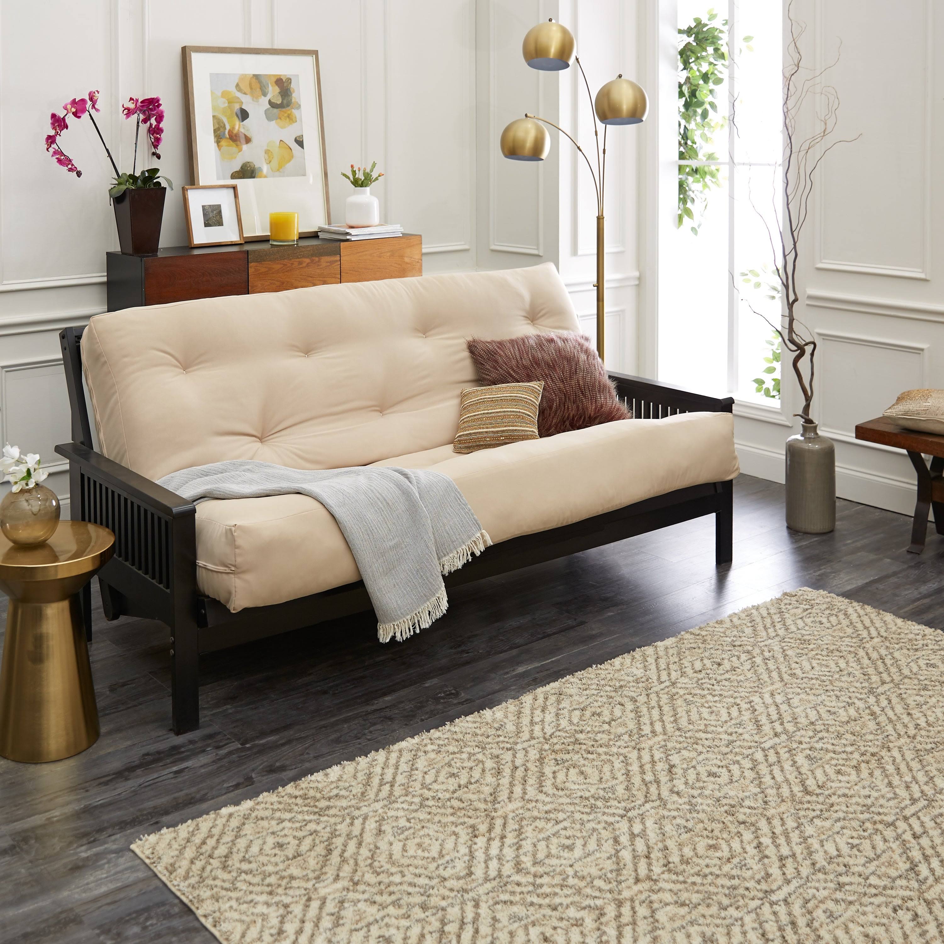 Khaki Suede Futon Mattress V8351