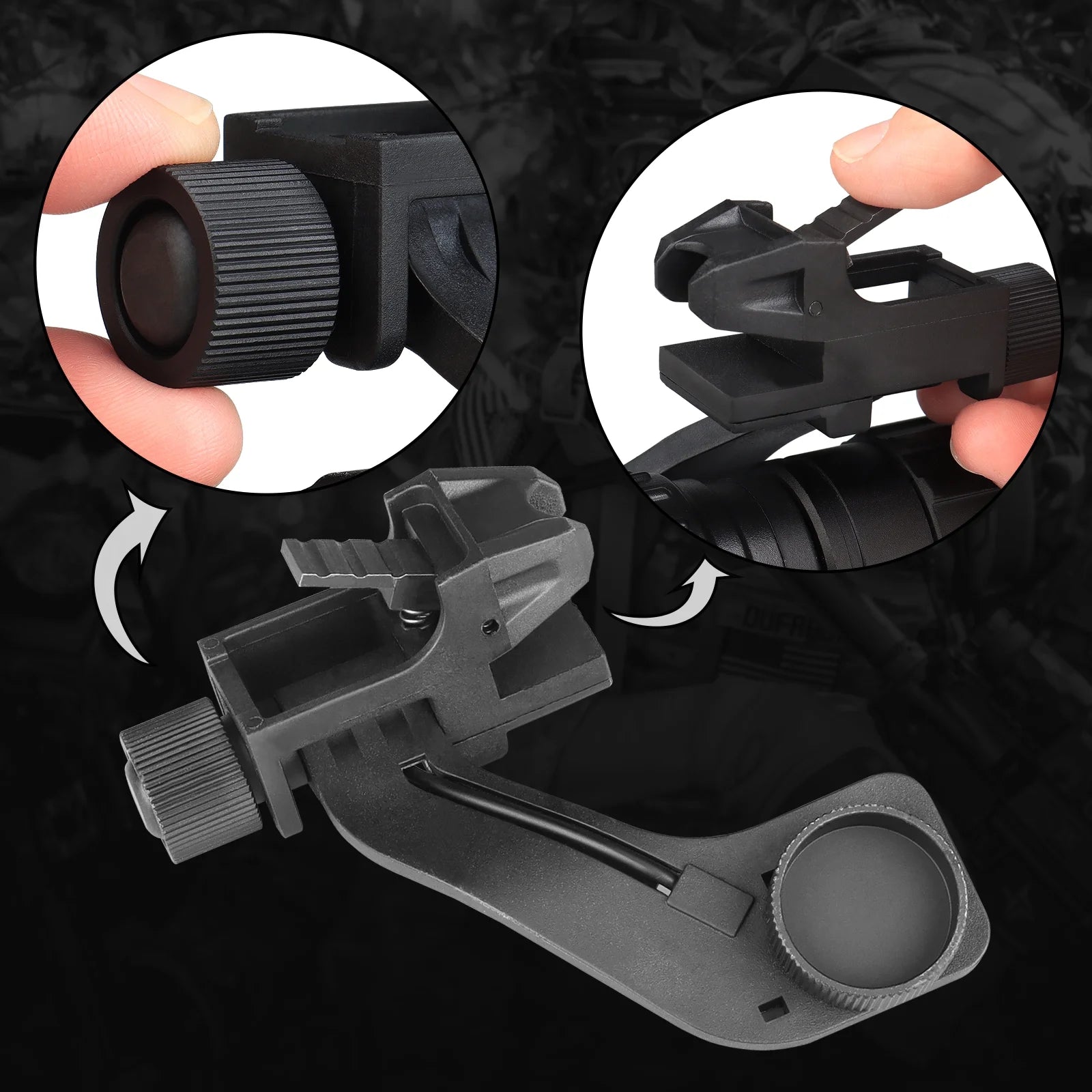 J arm Scope Adapter Elbow Mount NVG PVS-14 Night Vision Goggles Rhino Mount C2590