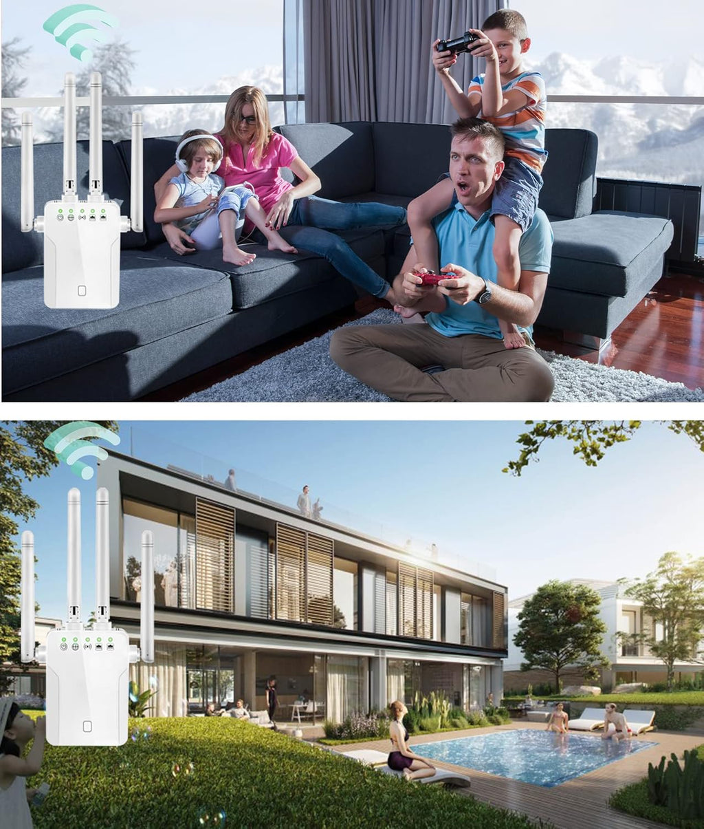 White Pack of 2 WiFi Extender with 10 Feet Ethernet Cable X113623