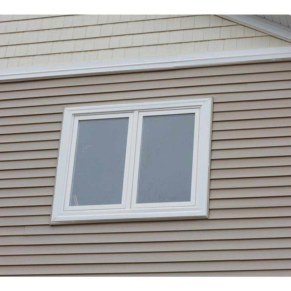 White Vinyl Casement Window with Screen A8842