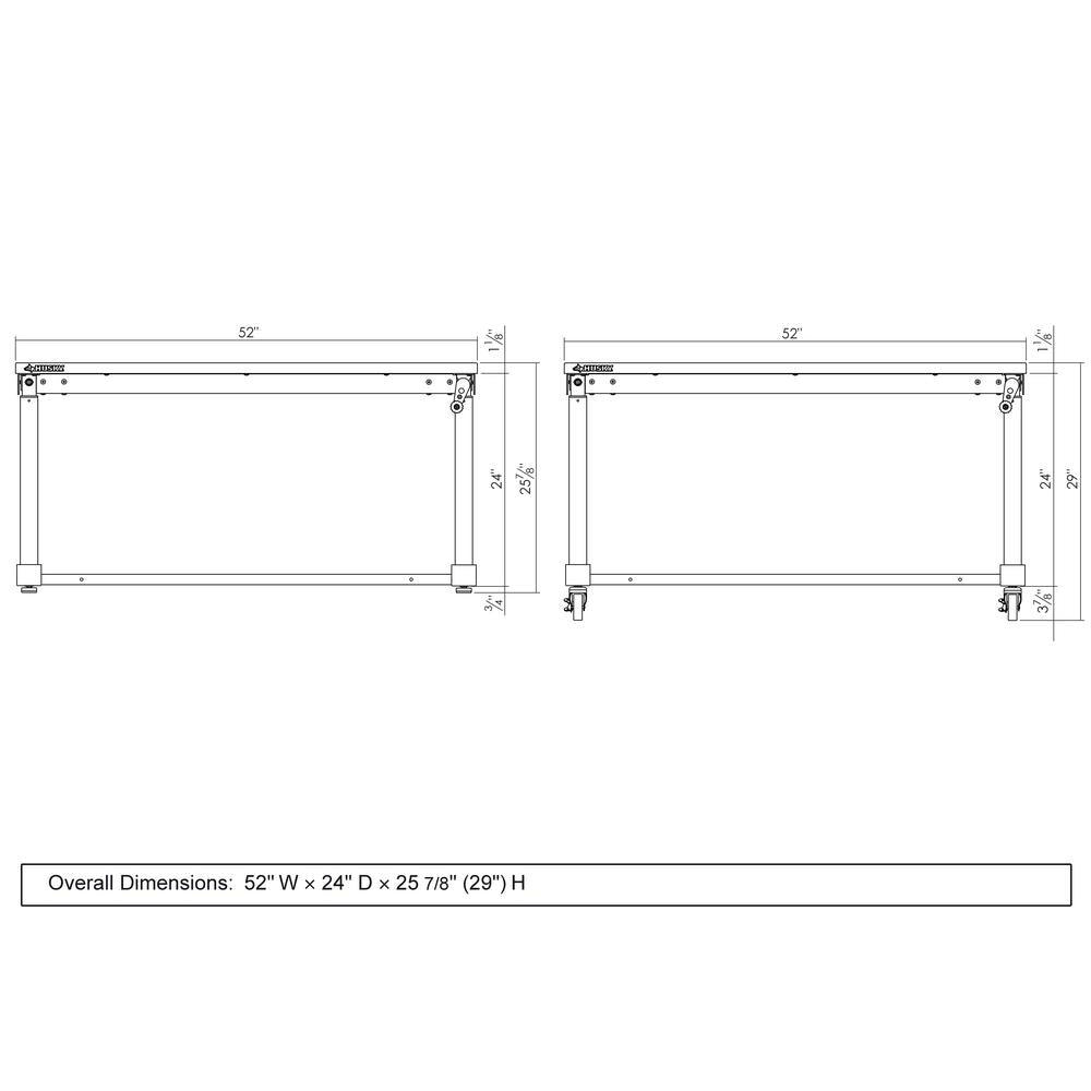52 in. Adjustable Height Work Table G7558