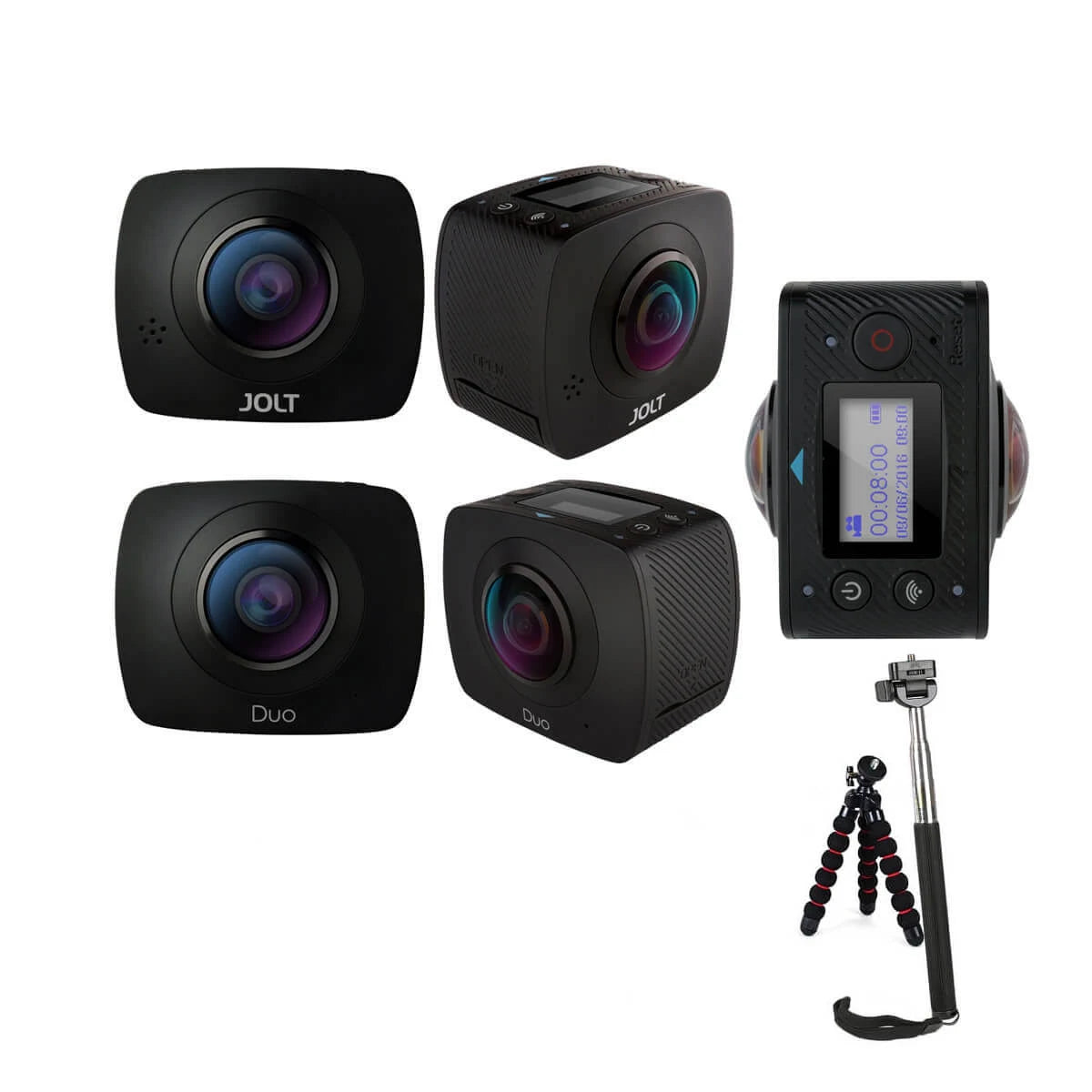 Sports Action Camera Kit Dual Lens with Tripod R9070