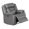 Grey Leatherette Power Glider Recliner with USB Dock T687201