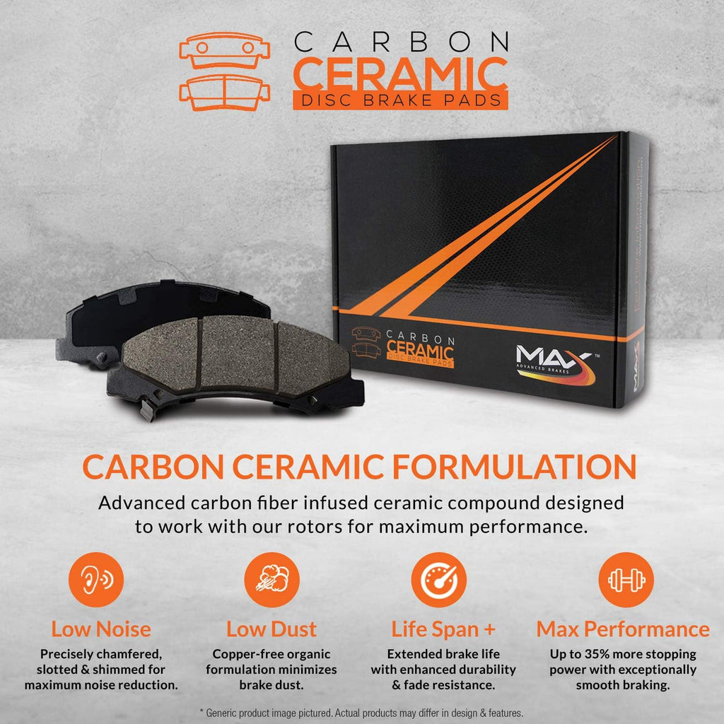 Max Brakes Premium OE Rotors with Carbon Ceramic Pads C86121