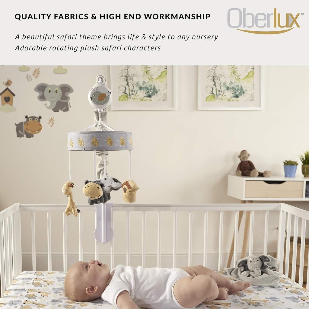 Gray Tan Jungle Animal Baby Crib Mobile K6337