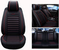 Black Beige Leather Car Seat Covers Full Set I450