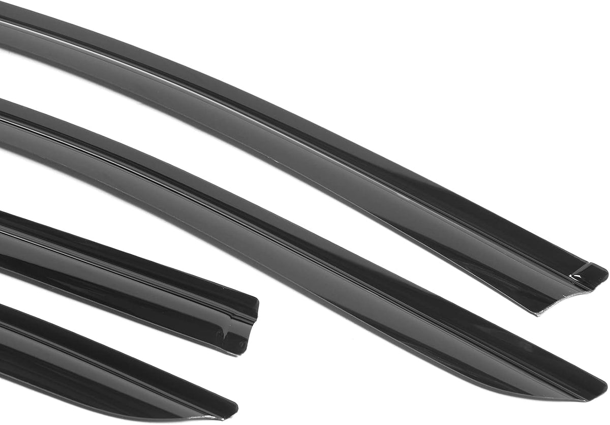 Slim Style Dark Smoke Tint Acrylic Rain Guard Wind Vent Air Deflector, Pack of 2 M2332