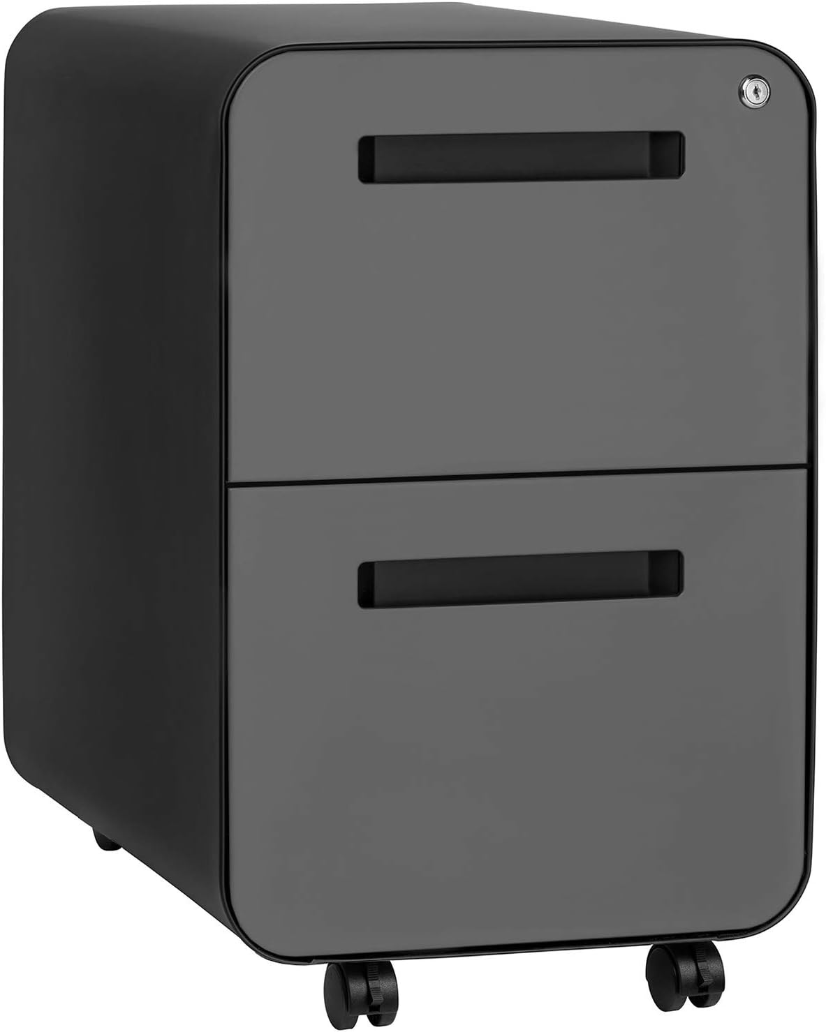 White/Red 2-Drawer Mobile File Cabinet Z270