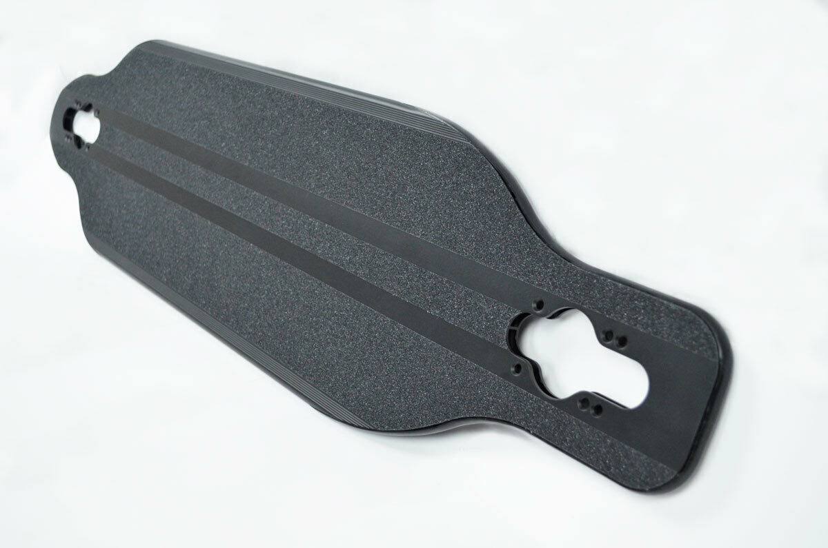 Black Aluminum Drop Through Longboard Deck B6622