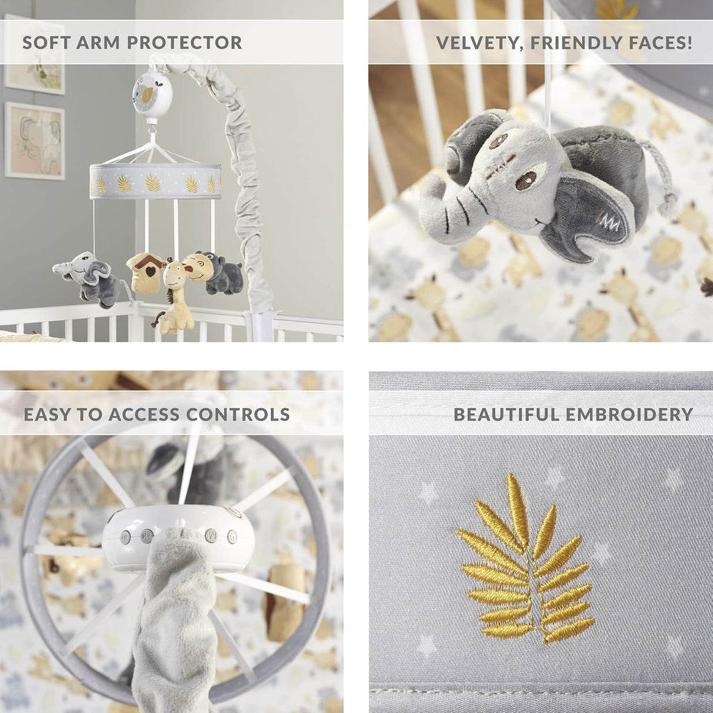 Gray Tan Jungle Animal Baby Crib Mobile K6337