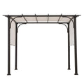 Black Steel Pergola with Adjustable White Shade J8088