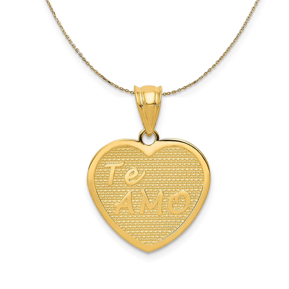 14k Yellow Gold Heart Necklace - 24 Inch E1520