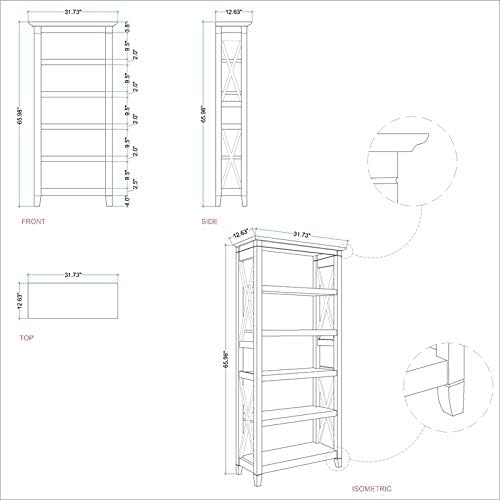 Washed Gray 5 Shelf Bookcase J7791