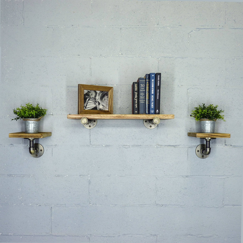 Set of 3 Farmhouse Industrial Wall Shelf T81806