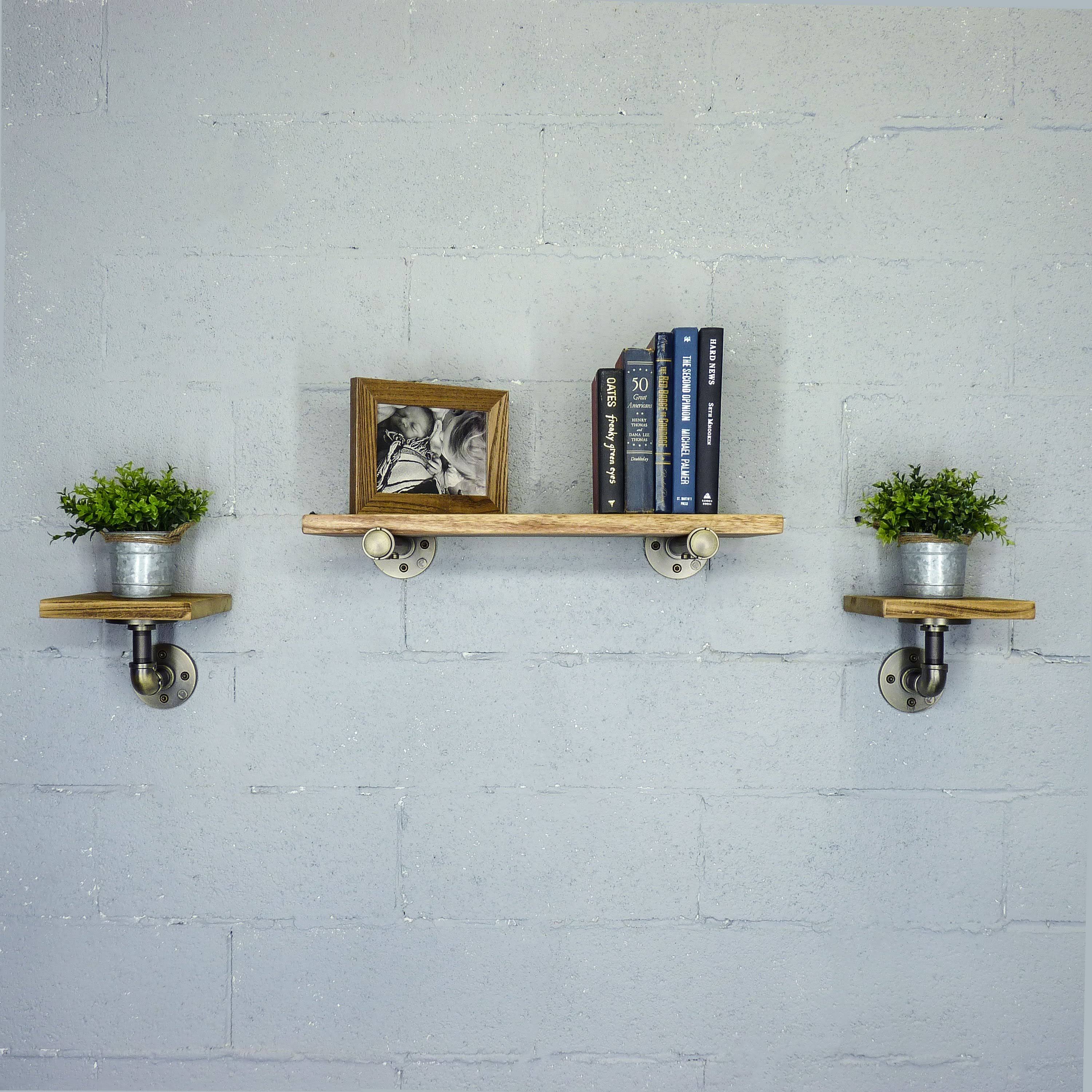 Set of 3 Farmhouse Industrial Wall Shelf T81806