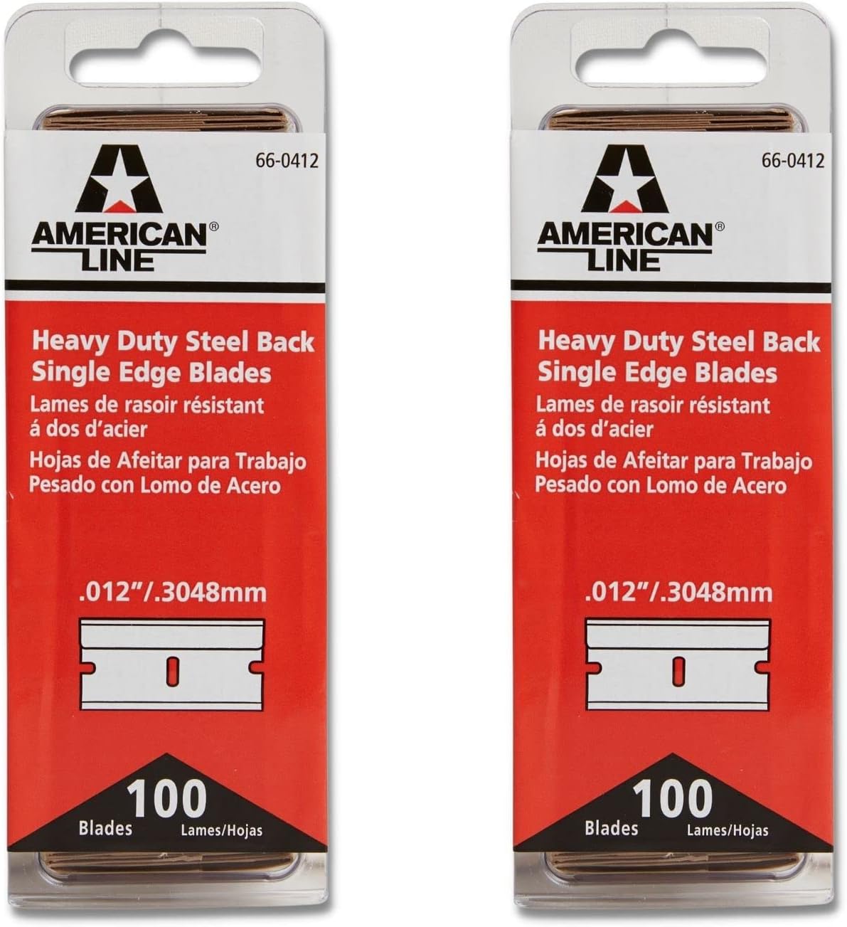 500-Pack 0.012 High Carbon Steel Single Edge Razor Blades W260