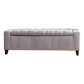Light Gray Tufted Fabric Storage Bench Y2645