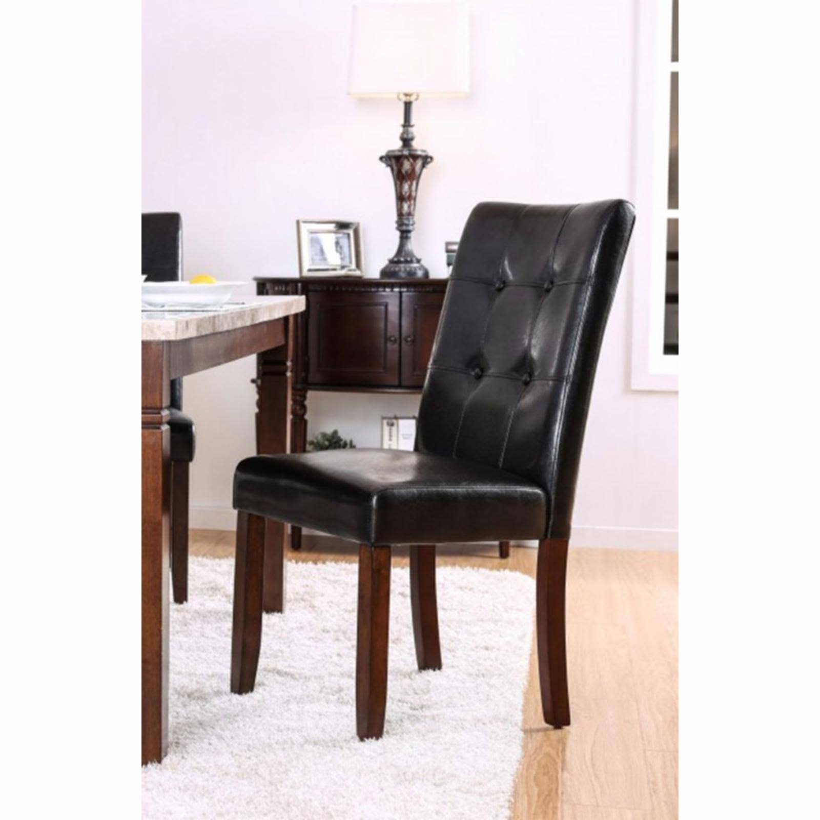 Brown Cherry & Black Side Chair, Set of 2 U9899