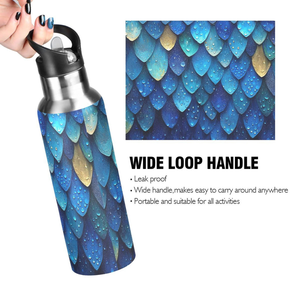 20 oz Insulated Stainless Steel Water Bottle with Straw Lid S4331