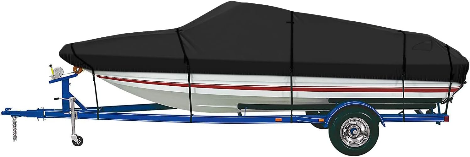 Trailerable Boat Cover 14'-16' Waterproof Heavy Duty Marine Grade Canvas Pack of 2 N674615