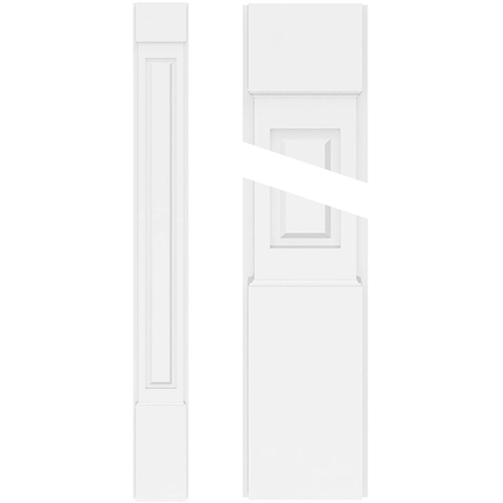 Raised Panel PVC Pilaster with Capital and Base (Pair) R96179