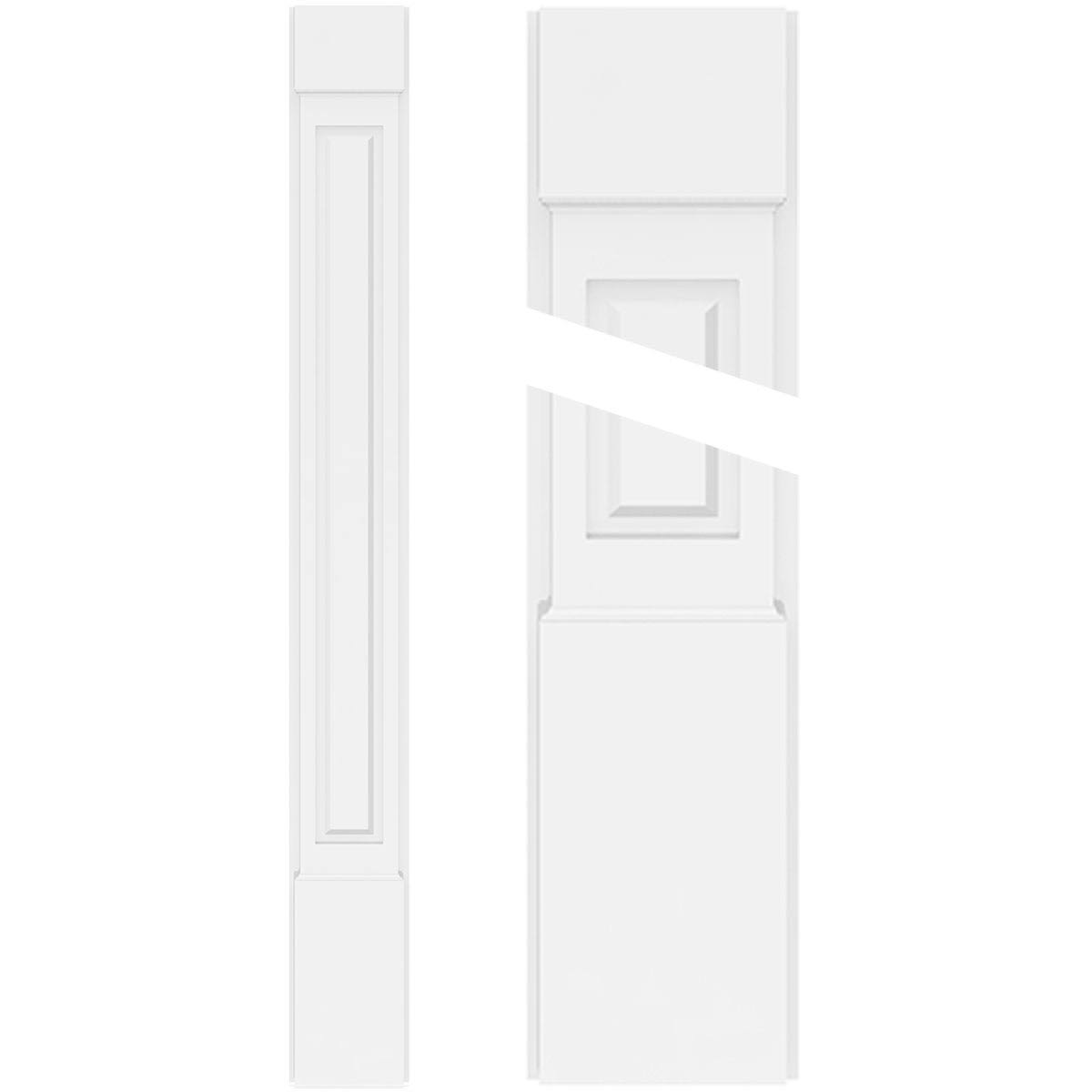Raised Panel PVC Pilaster with Capital and Base (Pair) R96179