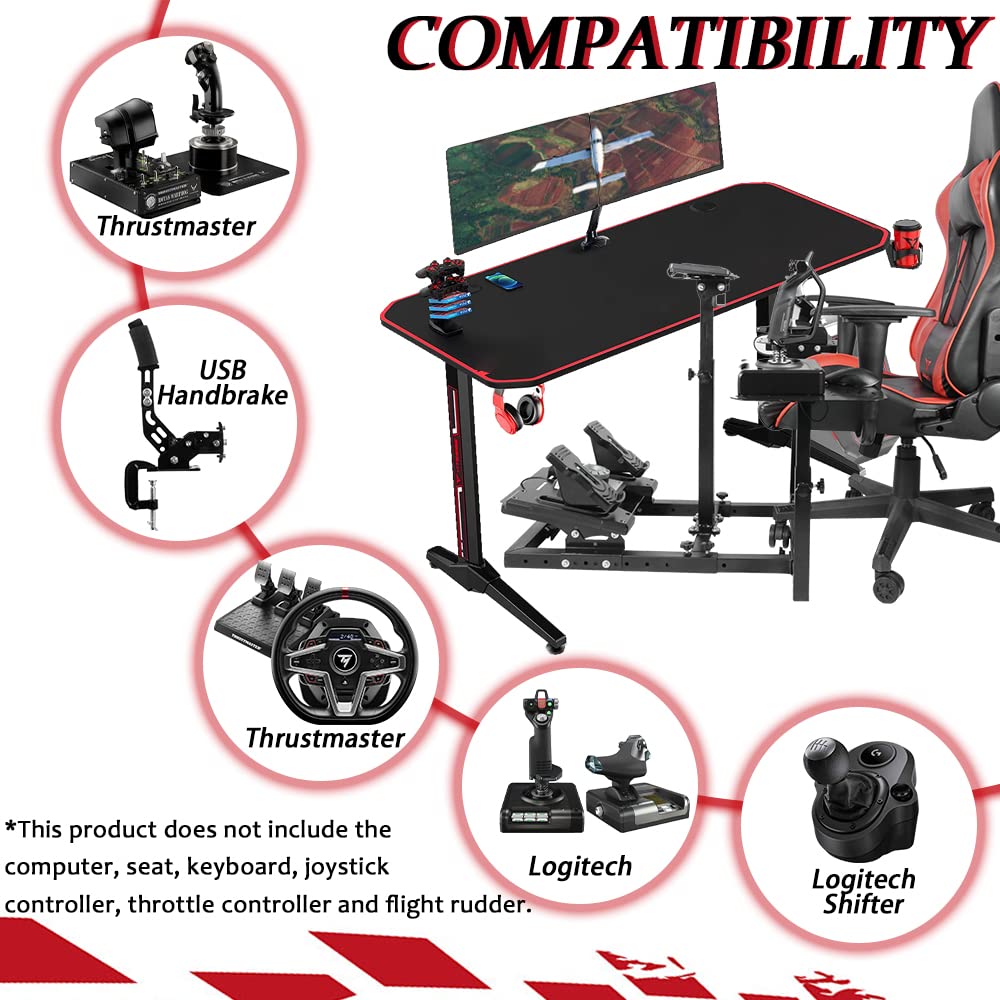 Flight Sim Stand with 3 Shift Lever Panels V429207