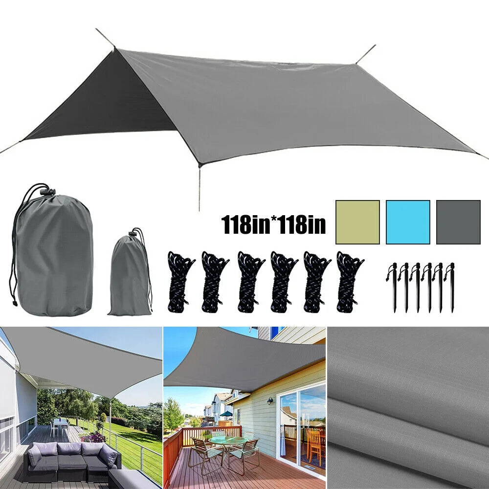 10' Square Orange-Dark Gray Sun Shade Sail R215445
