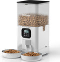Automatic Cat Feeder with 2 Stainless Steel Bowls, 6L Timed W890