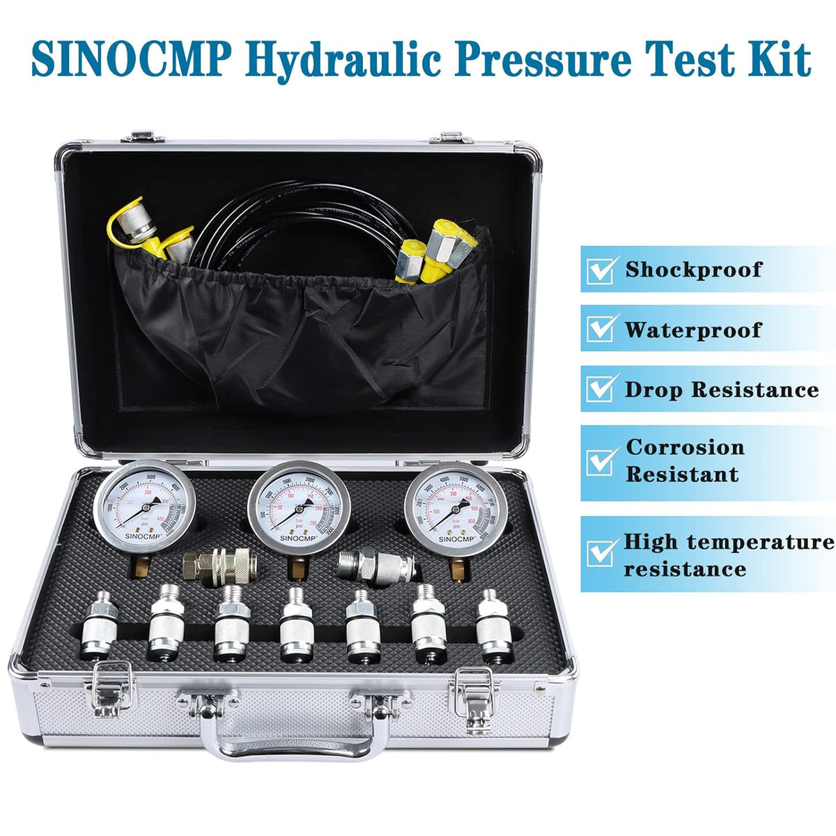 Hydraulic Pressure Test Kit with Pressure Gauge J163556