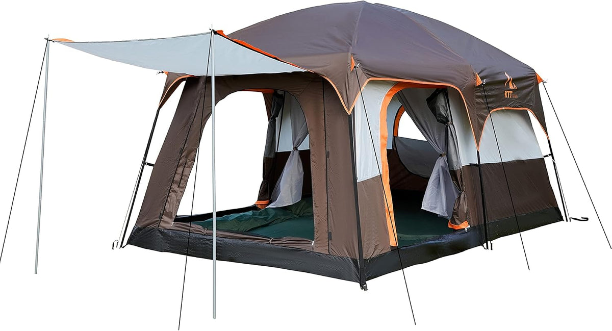 Large 4~6 Person 2 Room Straight Wall Waterproof Double Layer Tent B4656