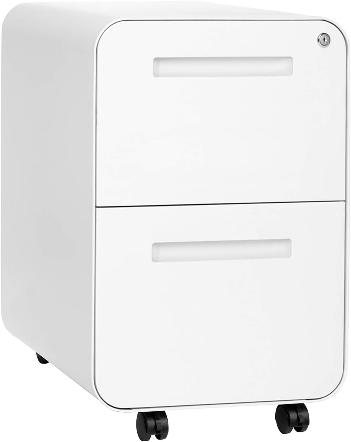 White/Red 2-Drawer Mobile File Cabinet Z270