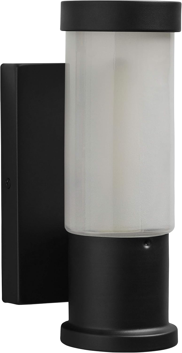 Cylindrical Wall Sconce With LED Light Bulb, Black Z8755