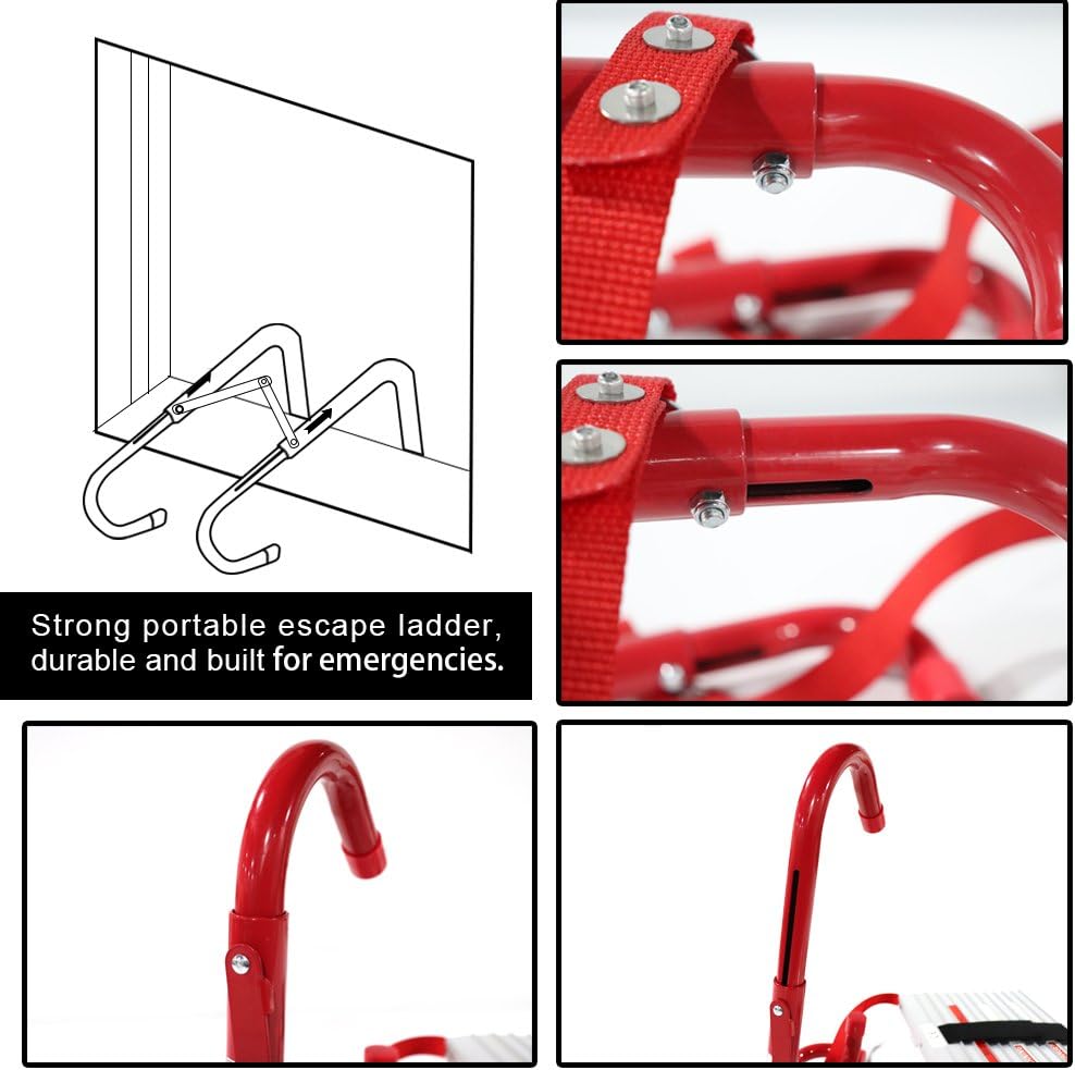 15 Foot 2 Story Emergency Escape Ladder with Wide Steps Z493