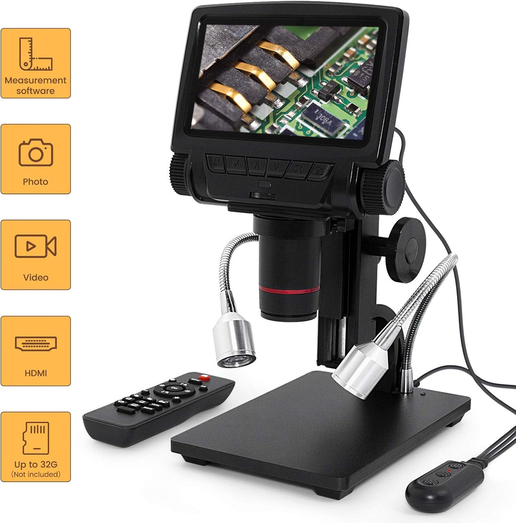 USB Digital Microscope 260X Magnification with 5'' 1080P LCD Display K3966