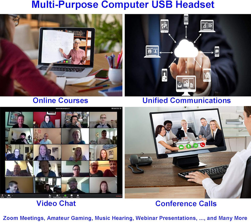 USB Headset with Microphone Noise Cancelling and Volume Controls Y632386