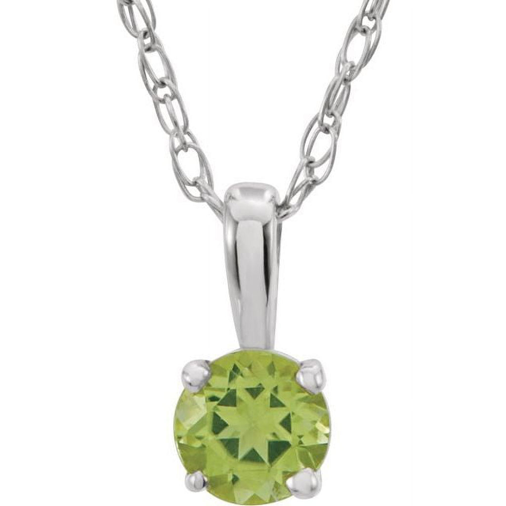 Imitation Peridot Solitaire 14" Necklace L198