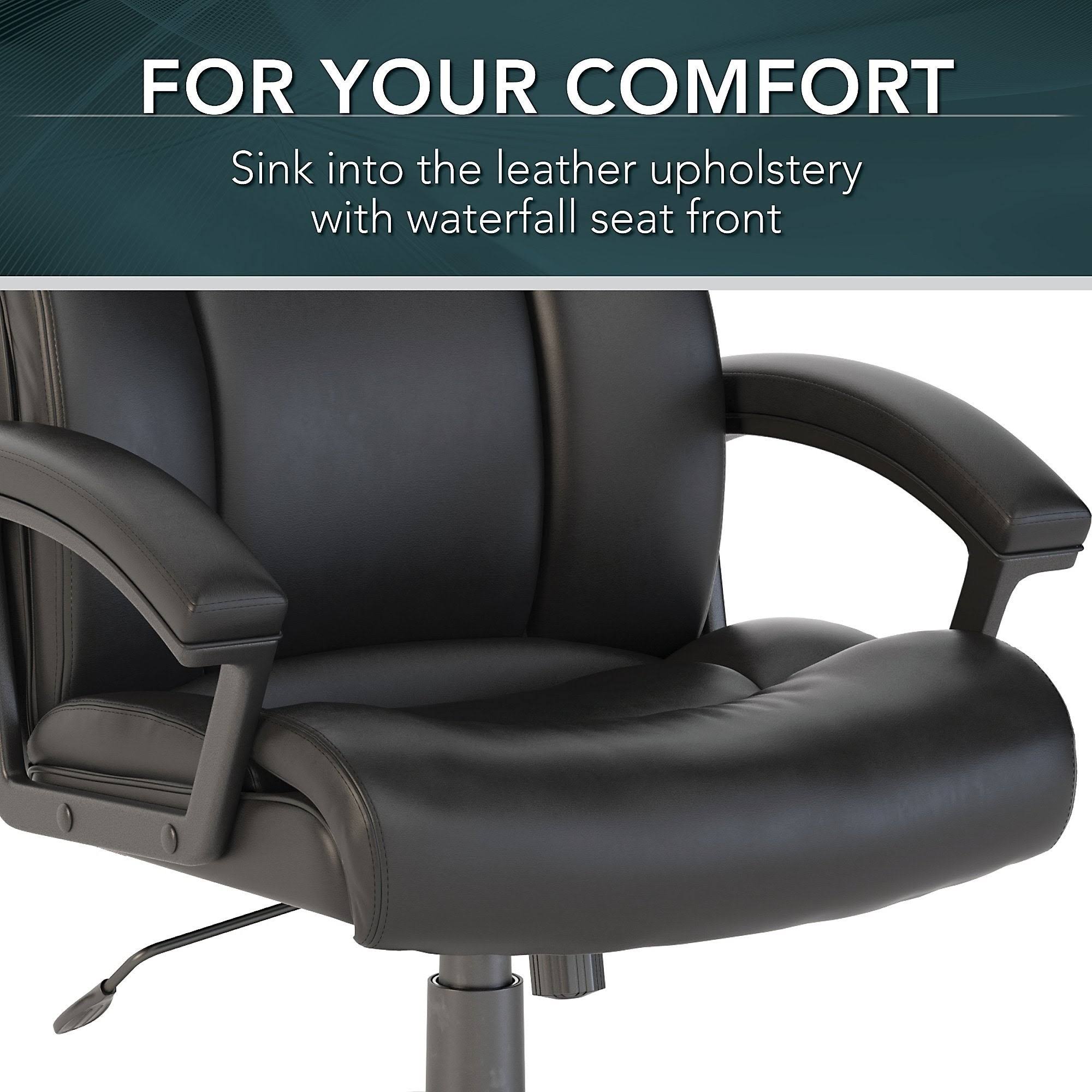 Black Bonded Leather Ergonomic Executive Chair V36657