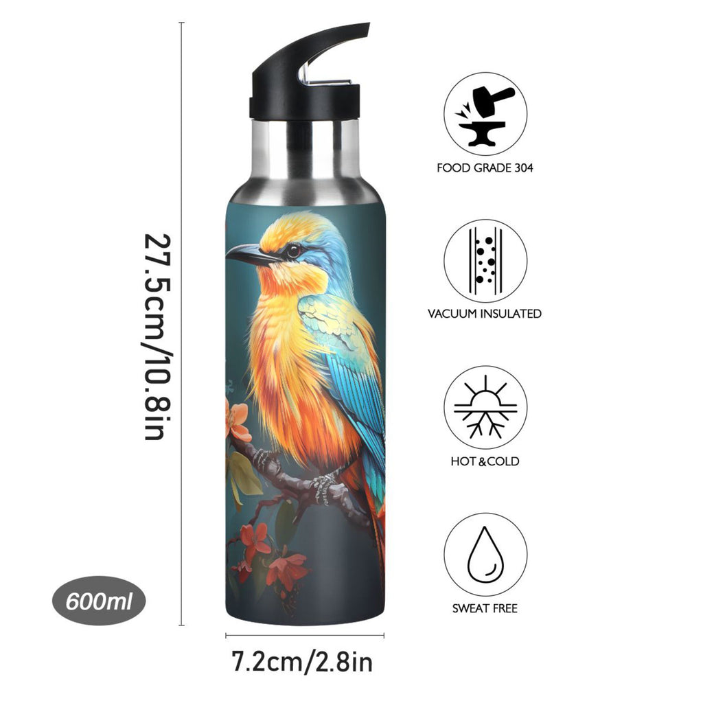 20 oz Insulated Stainless Steel Water Bottle with Straw Lid I194366