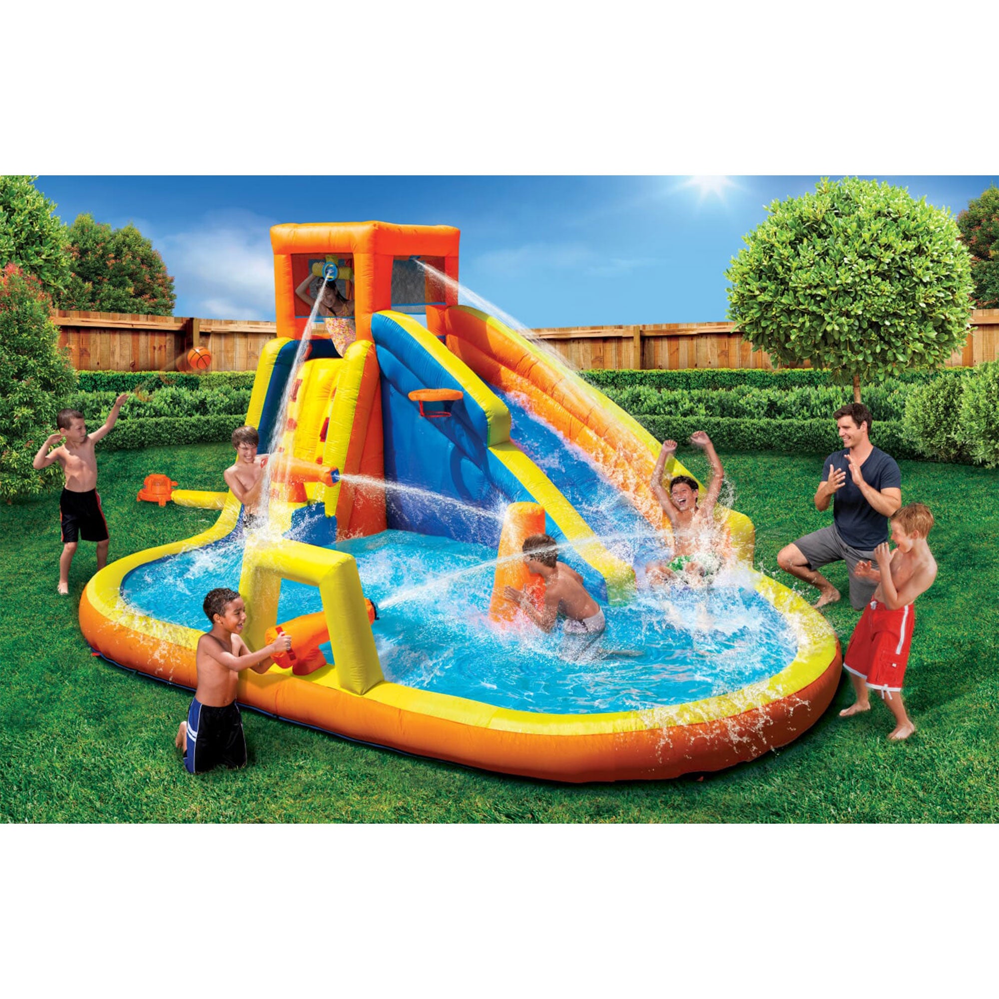 Inflatable Battle Blast Adventure Park with Motor and Battle Bop Combo D5697