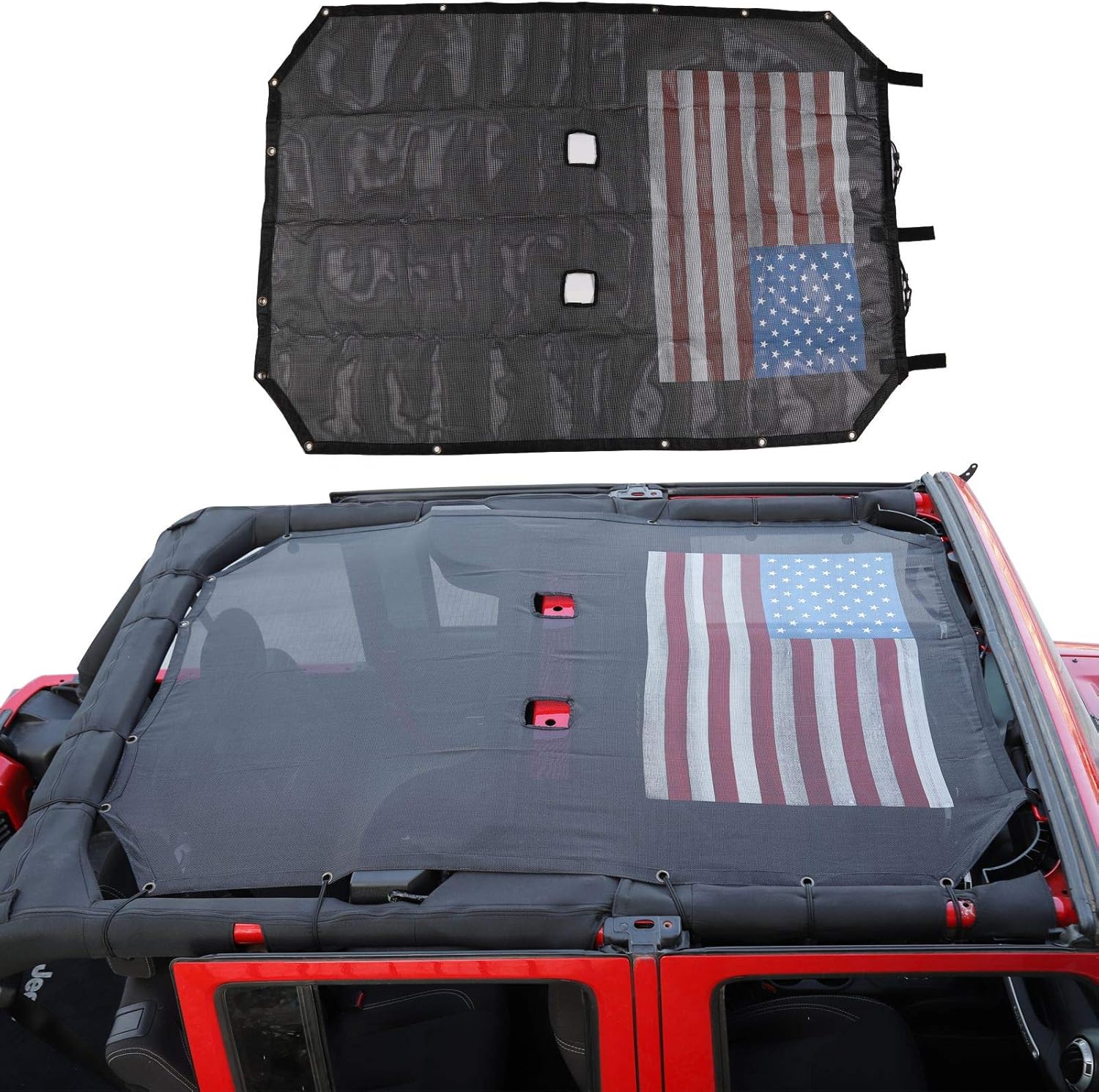 Mesh Sunshade Top Shade Cover for Jeep Wrangler JKU 4 Door Y618145