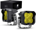Yellow 3 inch LED Pods Flood Beam Off Road 36W, Pair N448