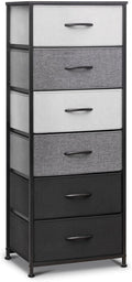 Gray 6 Drawer Fabric Dresser with Metal Frame L38531